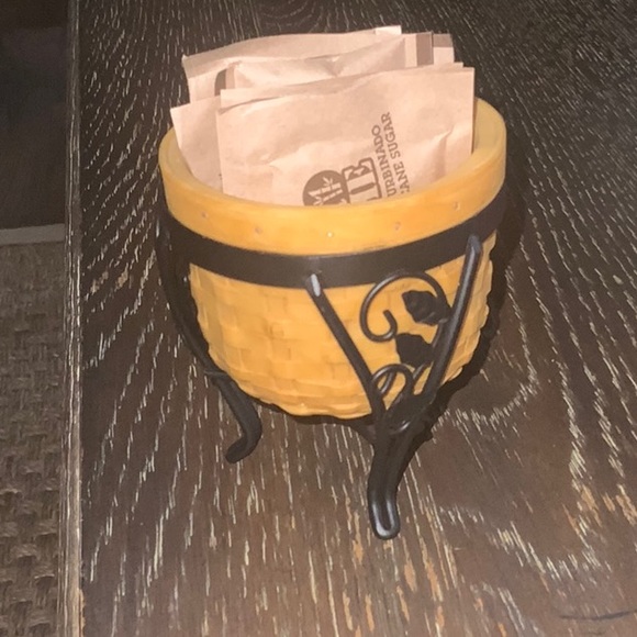 Longaberger Other - Longaberger Ceramic Basket Candle Holder/Sweetner Holder